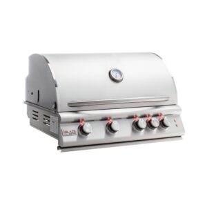 Parrilla de gas Blaze Premium LTE+ de 32 pulgadas con 4 quemadores, quemador trasero y sistema de iluminación integrado